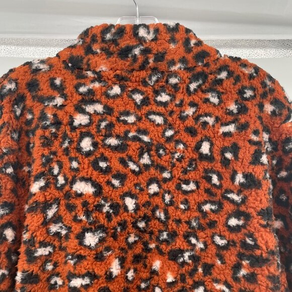 Gingerly Women's Cheetah Print Pullover Fleece Orange/Multi Size L/XL - Picture 6 of 9
